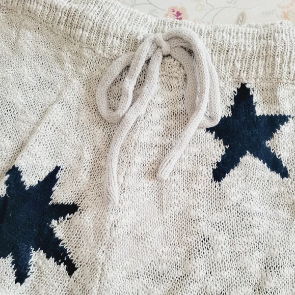 NWT Star Print Knit Sweater Drawstring Shorts - Picture 7 of 10